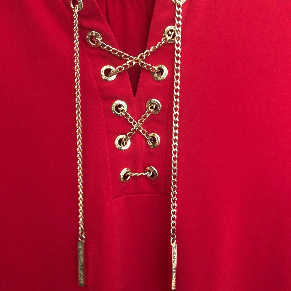 Michael Kors red belted top